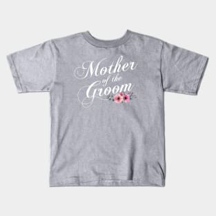 Simple and Elegant Mother of the Groom Floral Calligraphy Kids T-Shirt